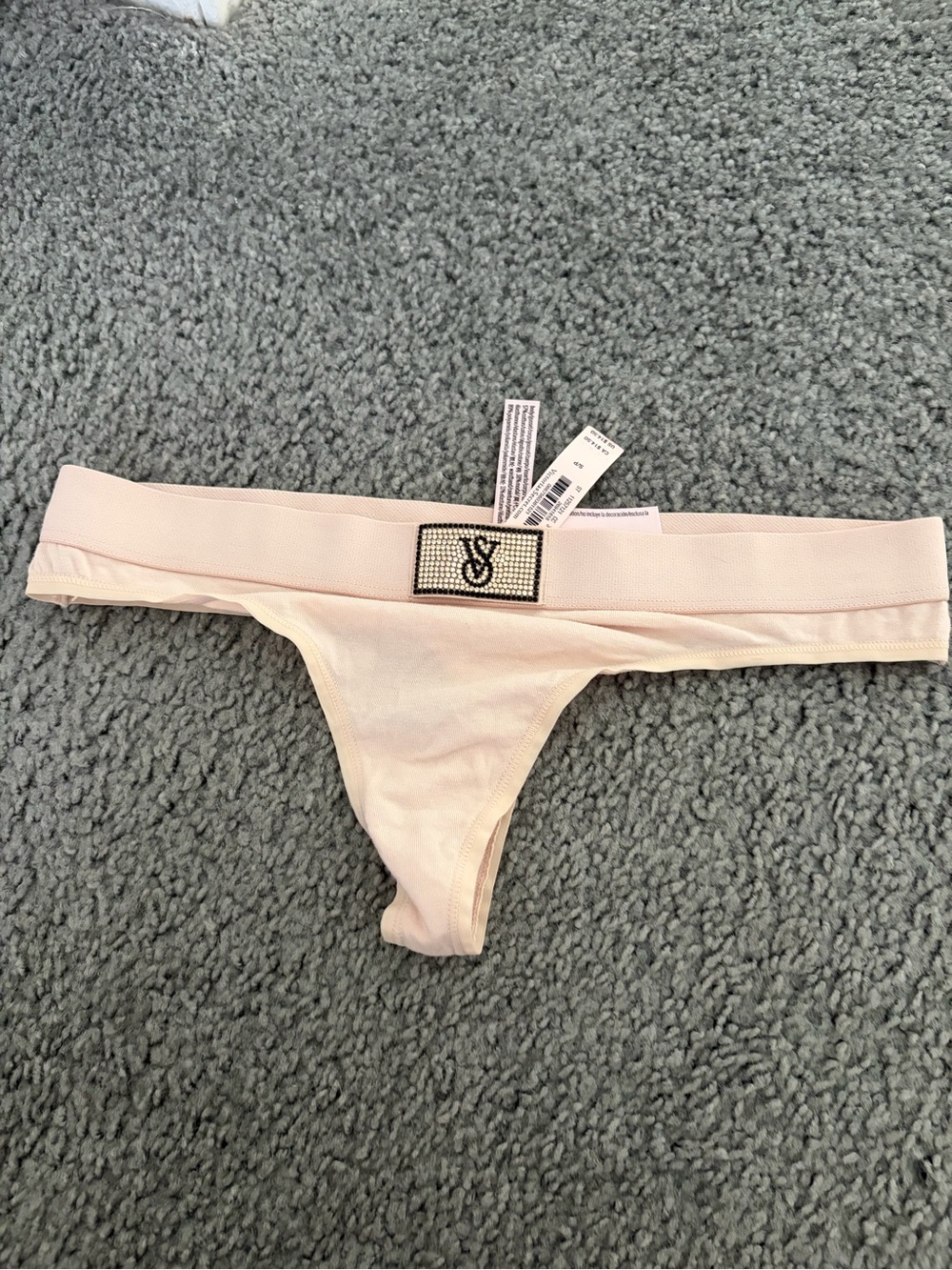 Victoria's Secret Light Pink Rhinestone Logo Bikini